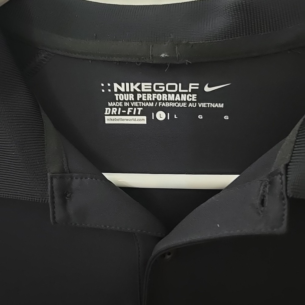 Nike Golf Tour Performance Dri-Fit Polo Shirt Mens L Black Moisture Wicking - Picture 5 of 13